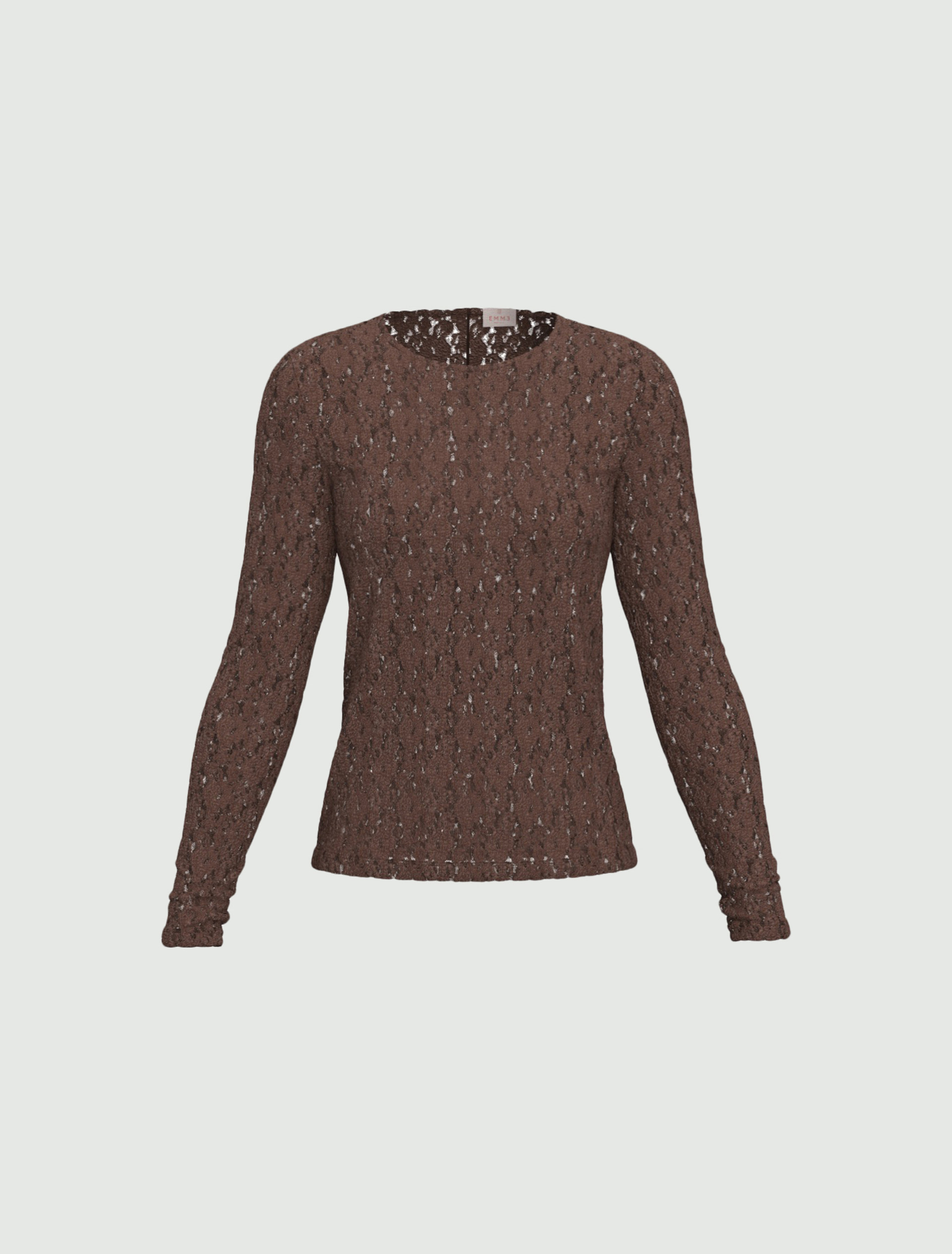 Lace jersey T-shirt - BROWN - Emme - 4