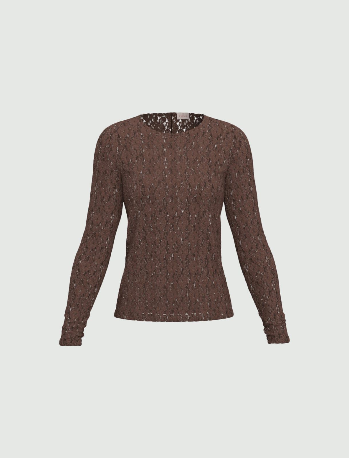 Lace jersey T-shirt - BROWN - Emme - 4