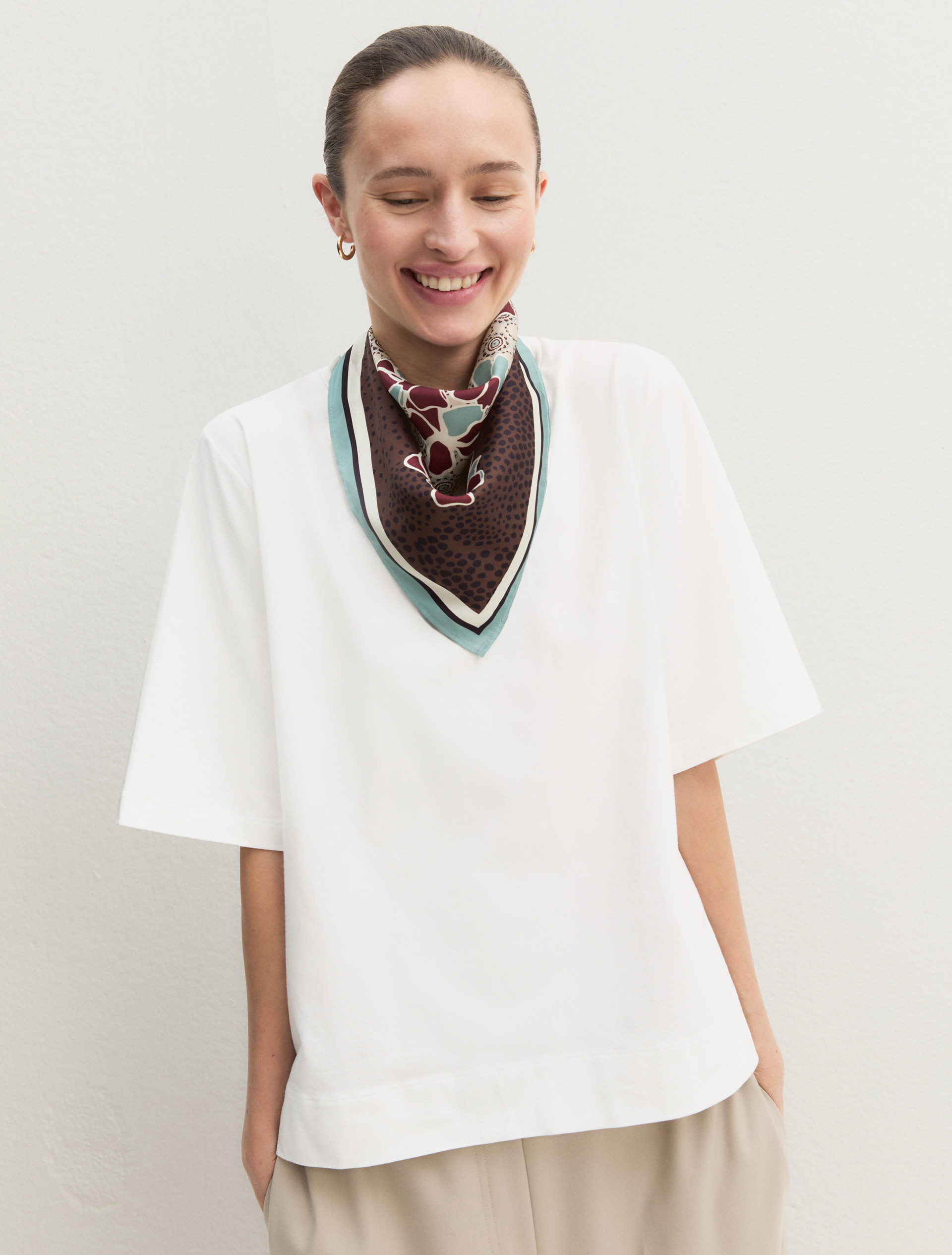 T-shirt in cotone stretch - BIANCO - Emme - 1