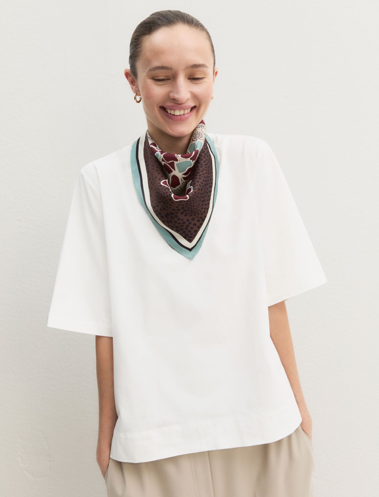 T-shirt in cotone stretch - BIANCO - Emme
