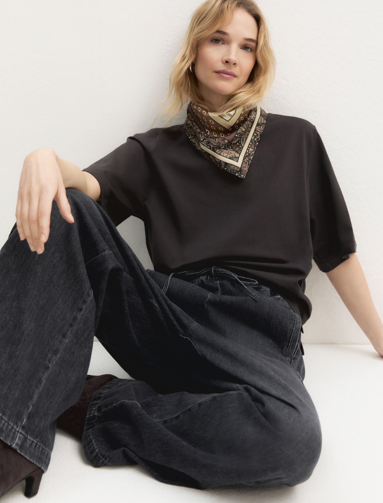 T-shirt in cotone stretch - TESTA DI MORO - Emme