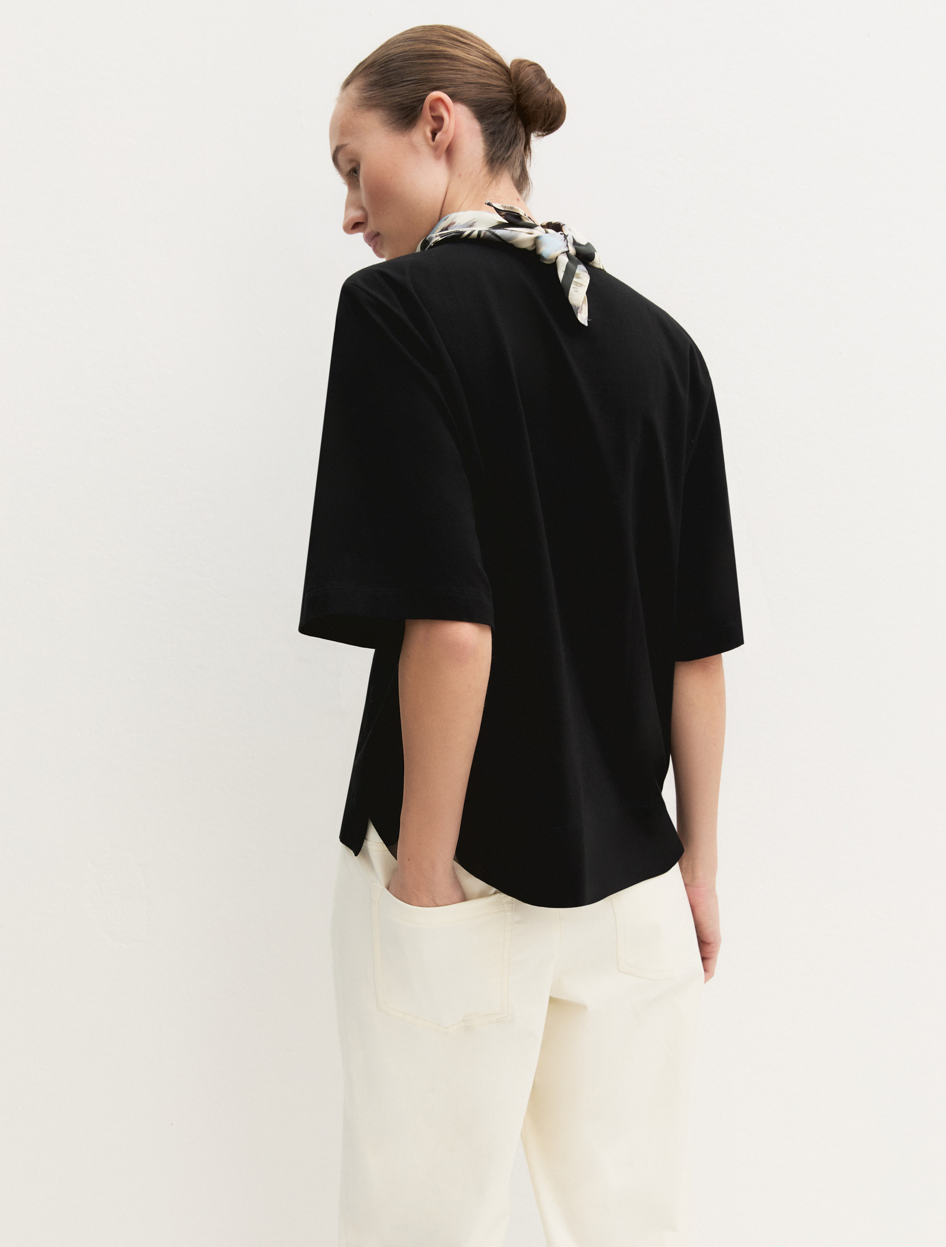 T-shirt in cotone stretch - NERO - Emme - 3