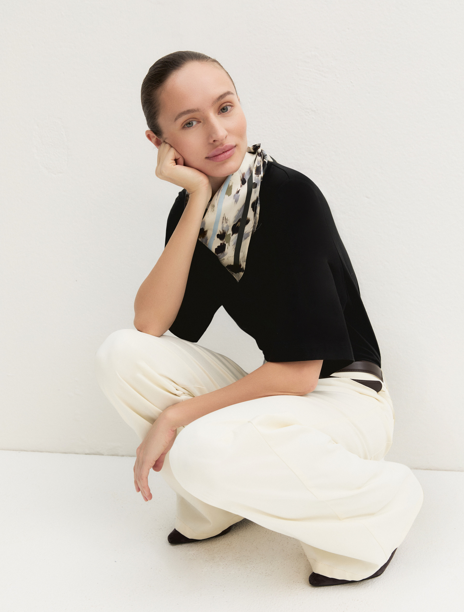 T-shirt in cotone stretch - NERO - Emme - 5