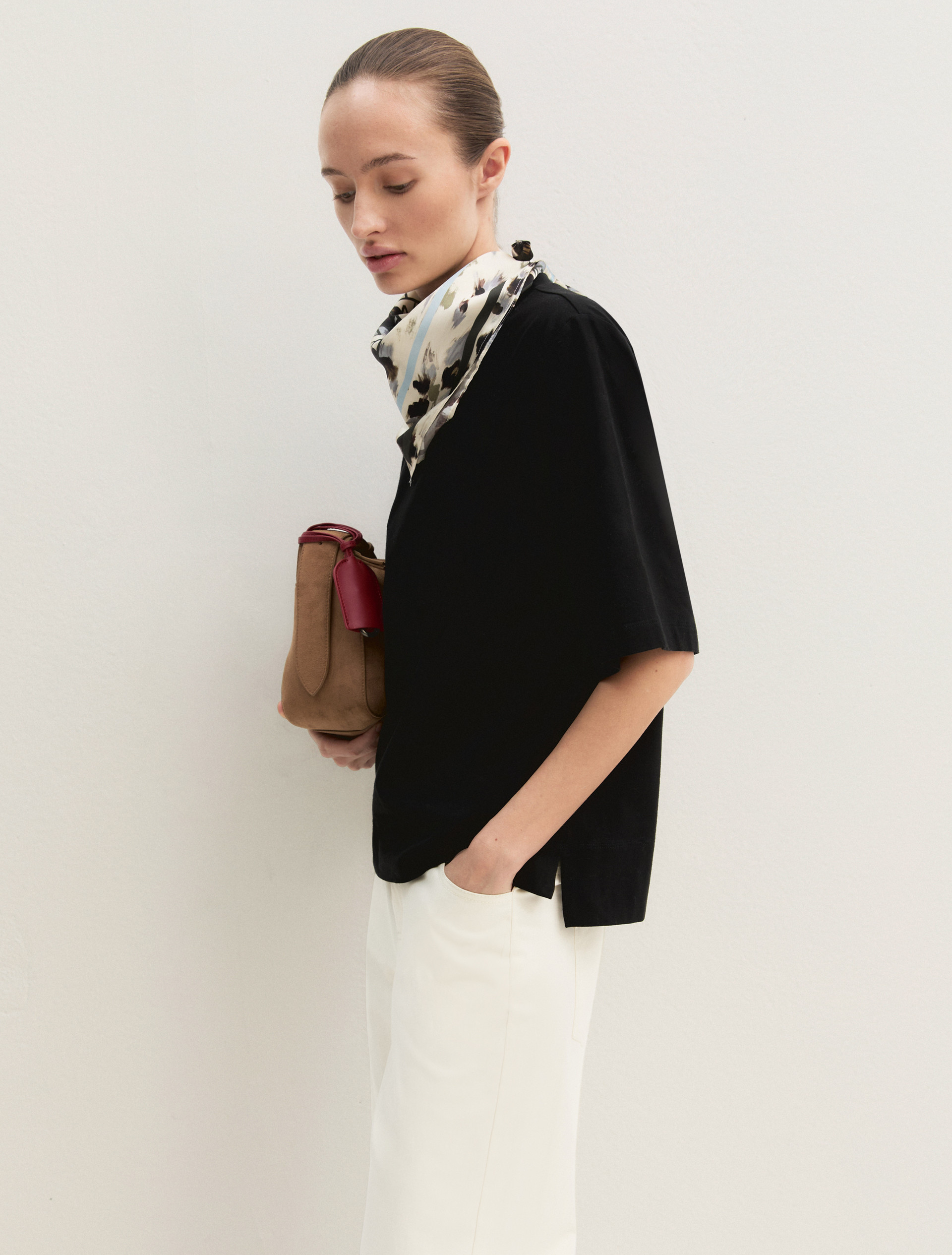 T-shirt in cotone stretch - NERO - Emme - 6