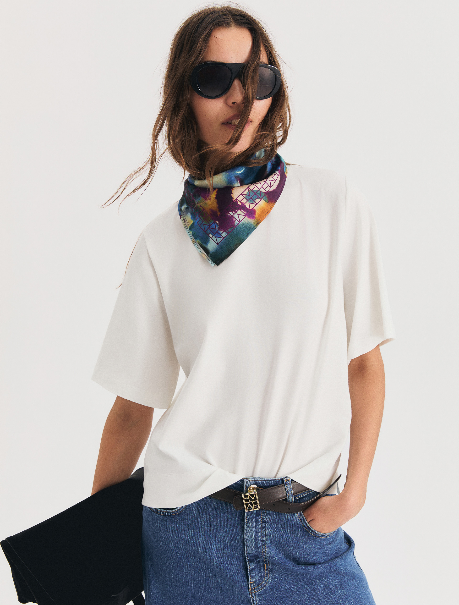 Stretch-cotton T-shirt - WHITE - Emme - 4