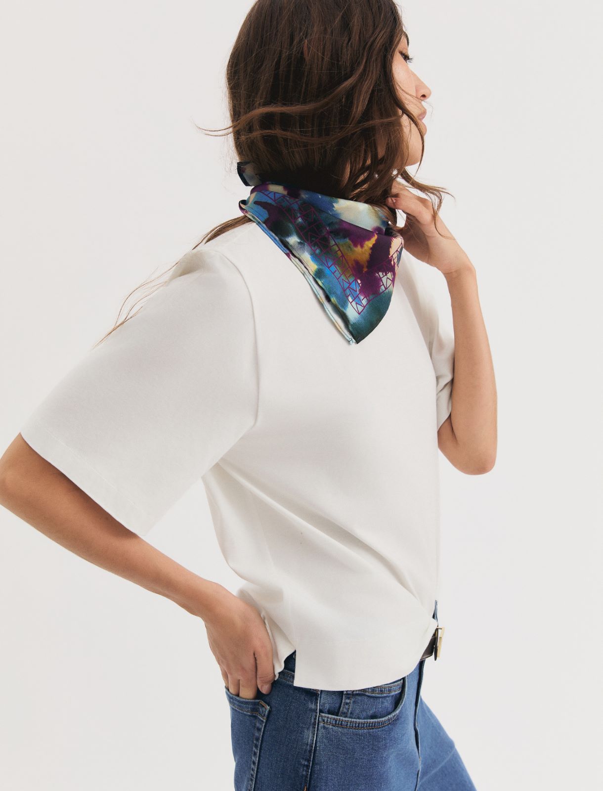 Stretch-cotton T-shirt - WHITE - Emme - 5