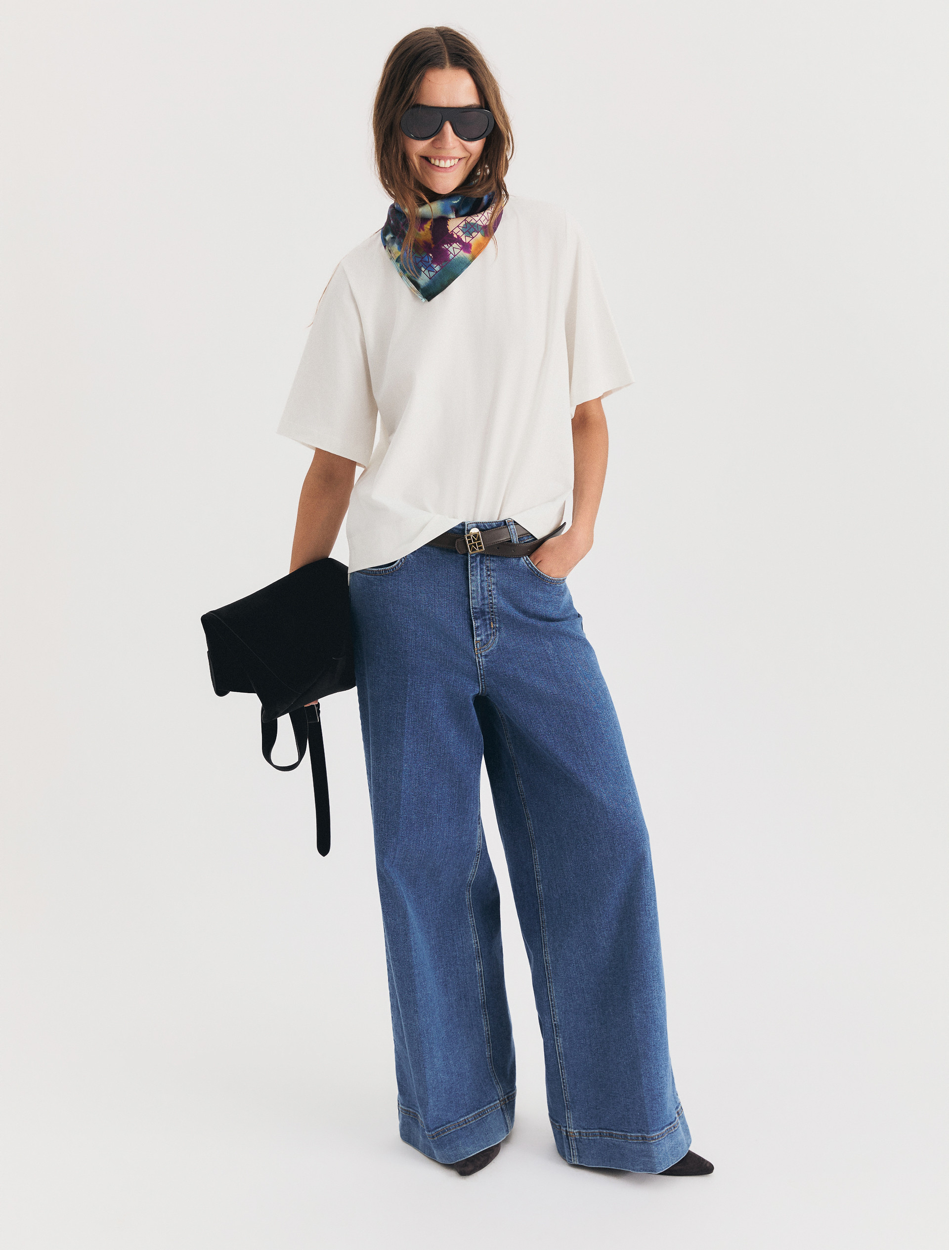 Stretch-cotton T-shirt - WHITE - Emme - 1